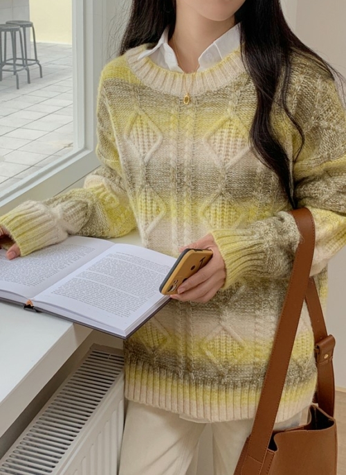 Yellow Gradient Mohair Sweater | Shownu – MONSTA X
