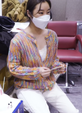 Orange Rainbow Knit Cardigan | Wheein - Mamamoo
