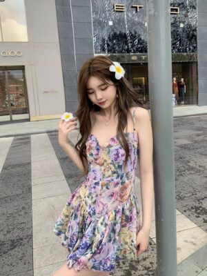 Jennie – Blackpink Floral Bustier Sling Dress (15)