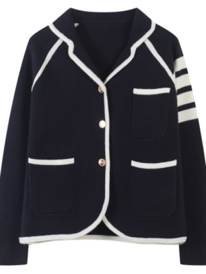 Jin – BTS Navy Blue Suit Jacket With Pockets (4)