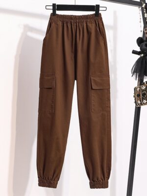 Key – SHINee Brown Cargo Pants With Pockets (12)