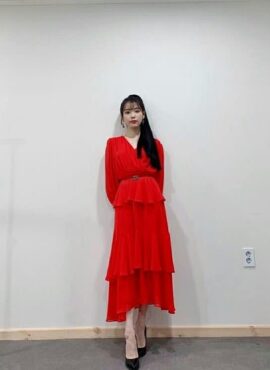 Red Layered Dress | IU - Hotel Del Luna