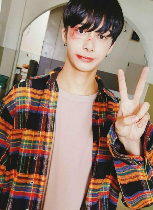 Multicolored Checkered Flannel Shirt | Hyungwon - MONSTA X