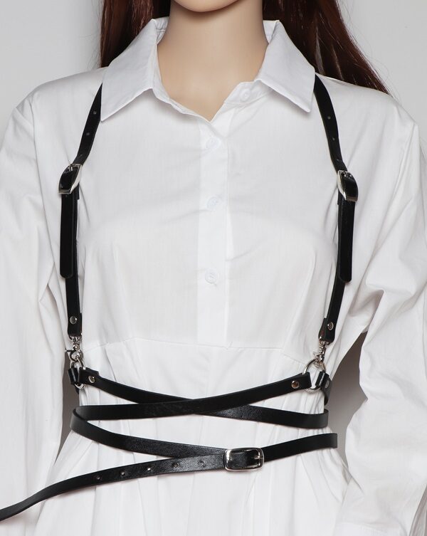 Black Suspender Criss Cross Waist Harness