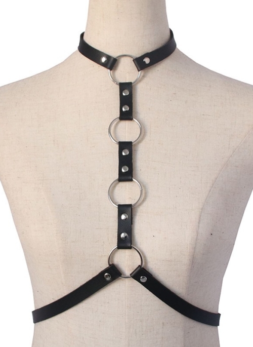 Black Halter Style Harness With Rings | Momo – Twice