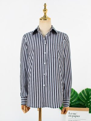 Shim Su Ryeon – Penthouse Black And White Stripe Shirt (1)