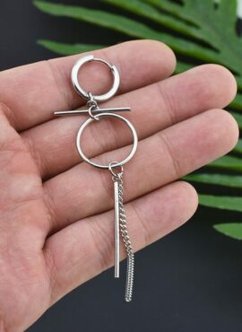 Silver Round Chain Earrings  | Yugyeom - GOT7