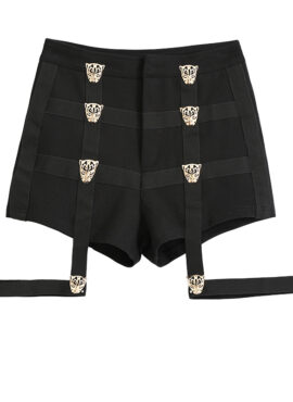 Black Leopard Shorts With Strap | Lisa - BlackPink
