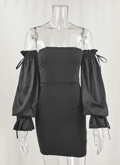 Black Off Shoulder Corset Dress | Solar – Mamamoo