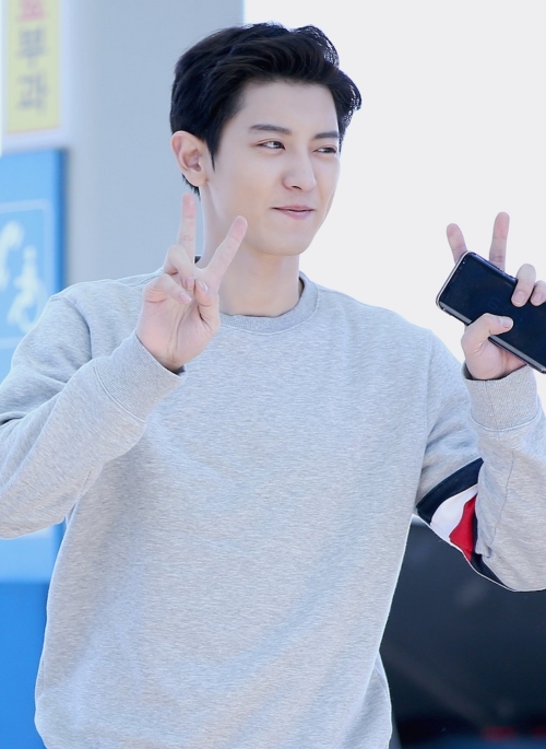 Grey Sweatshirt With Tricolor Bars | Chanyeol – EXO