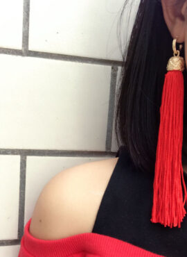 Red Tassel Earrings | Jennie - BlackPink