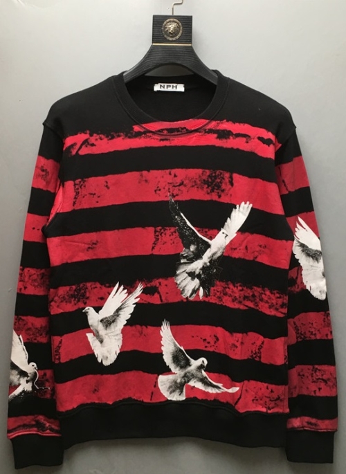 Red And Black Striped Dove Sweatshirt | Seonghwa - ATEEZ