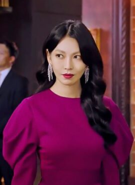 Lilac Irregular Ruffle Hem Dress | Cheon Seo Jin - Penthouse