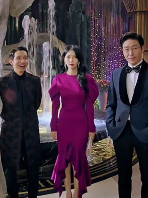 Lilac Irregular Ruffle Hem Dress | Cheon Seo Jin – Penthouse