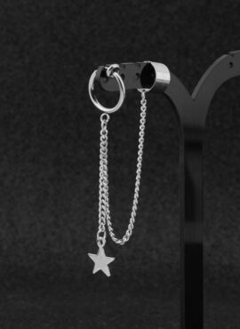 Silver Star Chain Earring | J-Hope - BTS