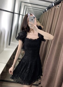 Black Sequined Mini Dress | Rose - BlackPink