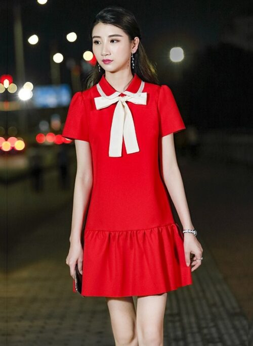 Red Bow Tie Mini Dress | Sana – Twice