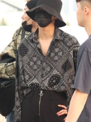 Black Long Sleeve Bandana Shirt | Seonghwa – ATEEZ