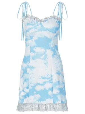 Soyeon – (G)I-DLE Blue Sky Pattern Bodycon Dress (6)