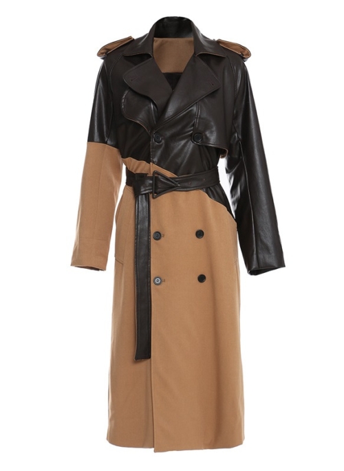 Brown And Black Two-Tone Belted Trench Coat | Yoon Se Ri – Crash Landing On You