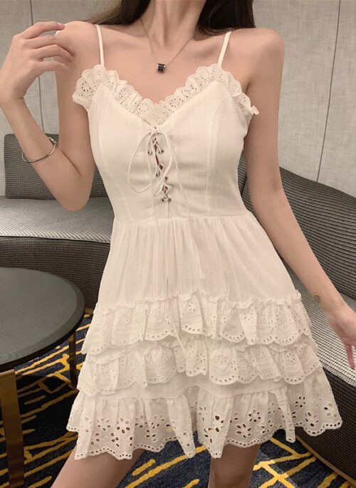 White Layered Lace Dress | Yeojin – Loona