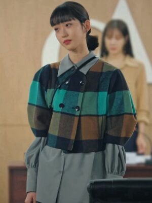Blue And Brown Plaid Buttoned Top | Joo Seok Kyung – Penthouse