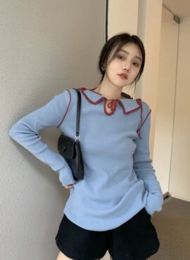 Blue Tie-Collar Top | Ryujin – ITZY