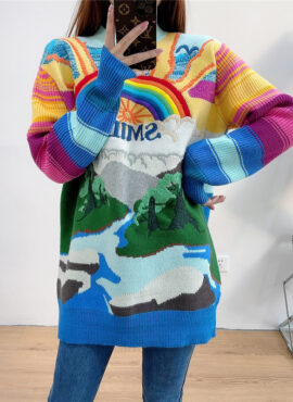 Multicolored Smile Rainbow Sweater | Ryujin - ITZY