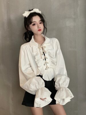 Jeongin – Stray Kids White Ruffled Shirt (18)