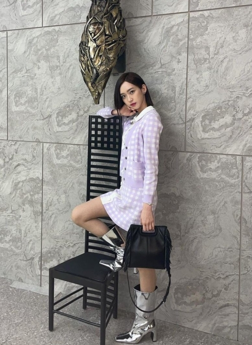 Lilac Plaid Skirt | Joo Seok Kyung – Penthouse