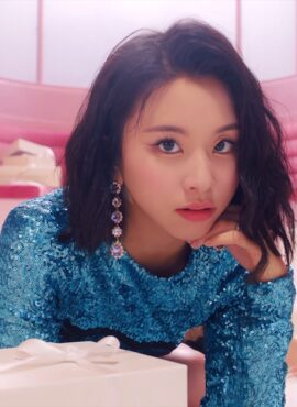 Lilac Crystal Drop Earrings | Chaeyoung - Twice