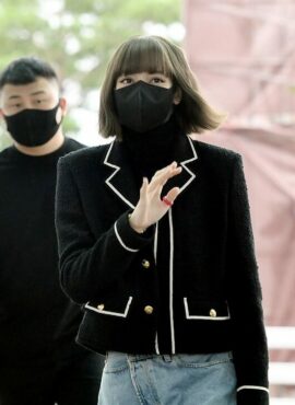 Black Blazer Jacket With White Lining | Lisa - BlackPink