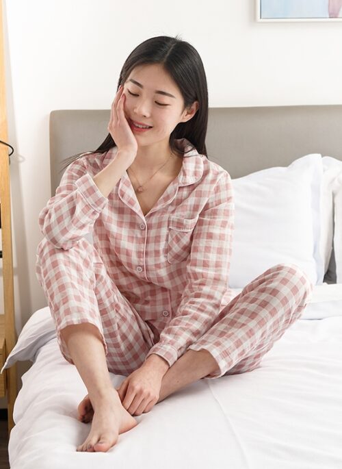 Pink Checkered Pajama Set | Yves – Loona