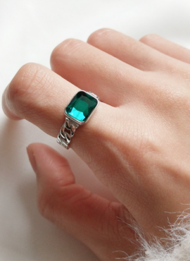 Silver Emerald Ring | Mingi - ATEEZ