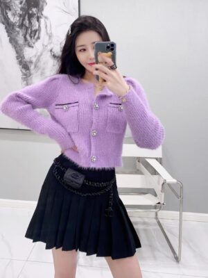 Tzuyu – Twice – Purple Knitted Cardigan 3