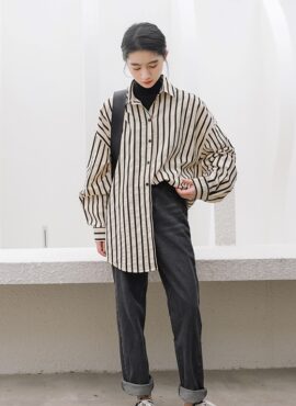 Beige Stripes Shirt | Sanha - Astro