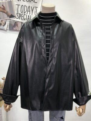 Black Leather Shirt Jacket Rocky – Astro (6)
