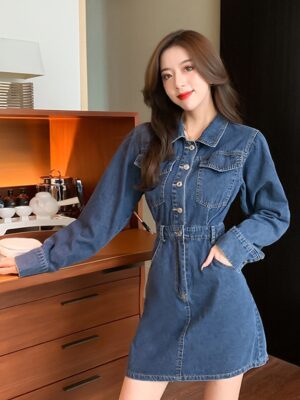Blue Denim A-Line Dress Yeji – ITZY (3)