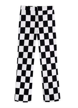 White And Black Checkered Straight-Cut Pants | Yeji – ITZY