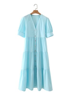 Chuu – Loona Blue Poplin Dress (17)