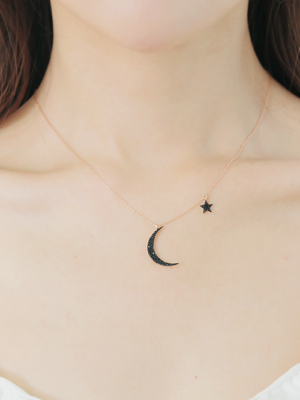 Eunwoo – Astro – Black Star And Moon Necklace (5)