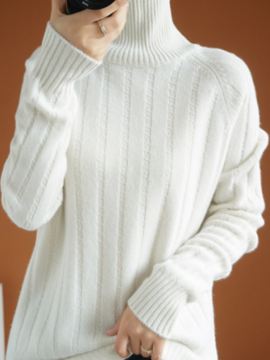 Eunwoo – Astro – White Turtleneck Knit Thick Sweater (11)