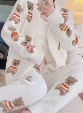 White Bear Cardigan And Pajama Set | Nayeon - Twice