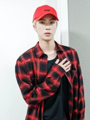 Red Plaid Oversized Shirt | Jin – BTS