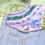 Blue Scarf Pattern Denim Jacket | Sanha – Astro