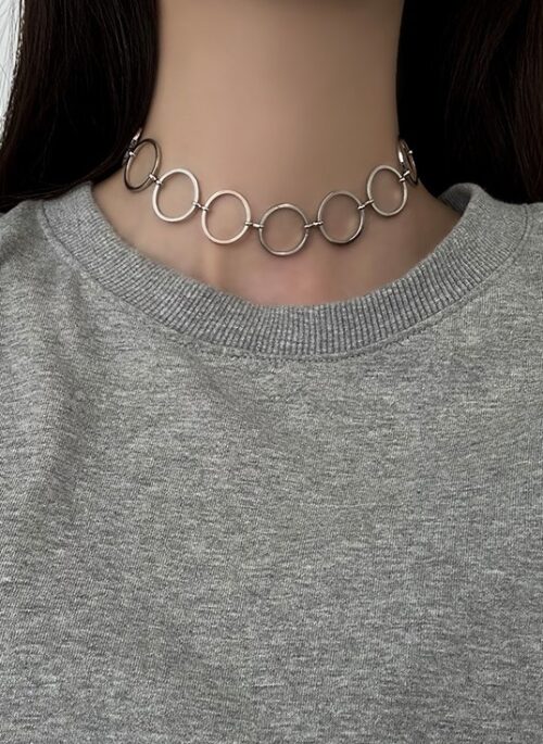 Silver Round Link Chain Necklace | Taehyung - BTS