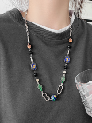 Wooyoung – ATEEZ – Cactus Flower Flame Earth Necklace (4)