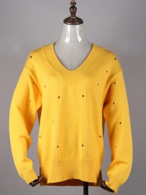 Yellow Distressed V-Neck Sweater Jeonghan – Seventeen (4)