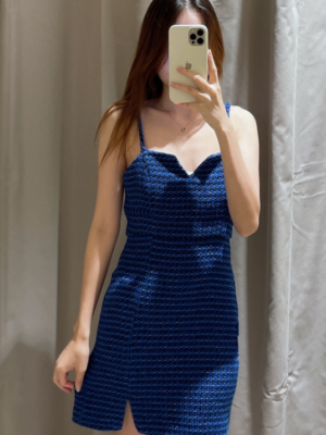 Yeojin – Loona – Blue Tweed Sling Dress (17)