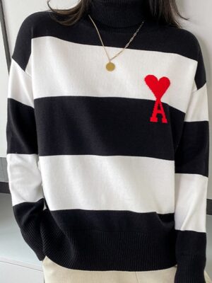 Black And White Ace Of Hearts Sripes Sweater Yeonjun – TXT (5)